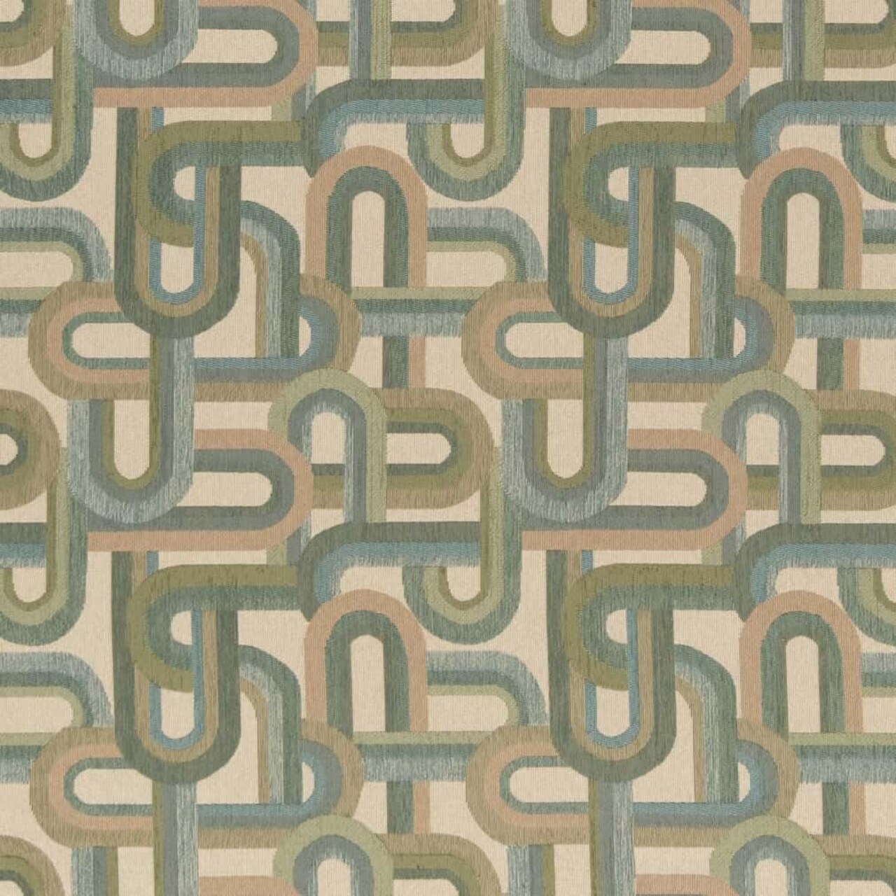 Green Made in America Abstract Woven Pattern Upholstery Fabric by The Yard - SKU: Belagio Sage